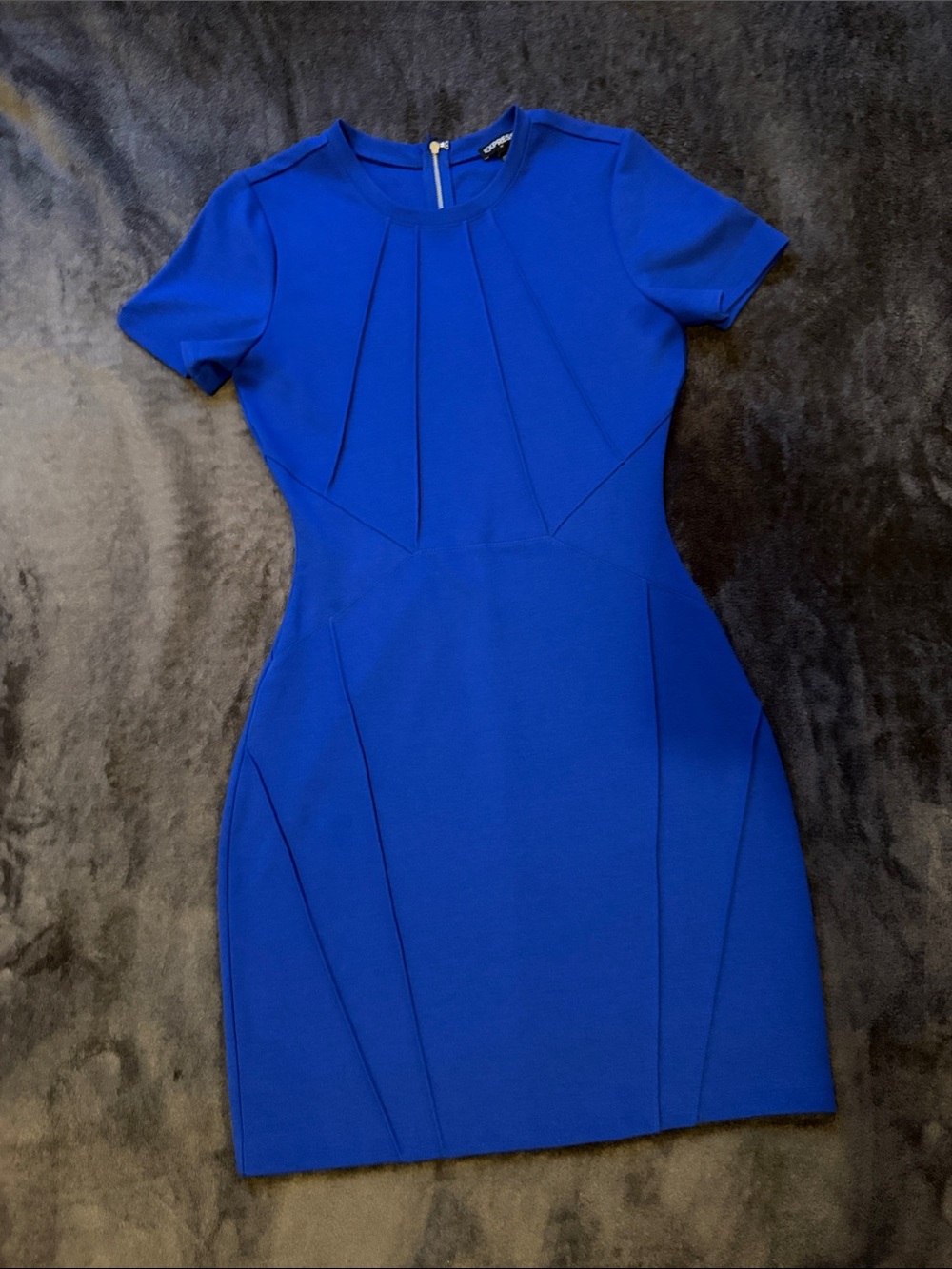 Express Royal Blue Short-Sleeve Bodycon Mini Dress